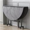 zxhrybh Tavolo da Cucina Pieghevole, Tavolo Pieghevole Rotondo, Tavolo Pieghevole Salvaspazio con Ruote, Adatto per Cucina e Soggiorno(39.3in/100cm)