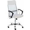 BAKAJI Sedia da Ufficio Scrivania Girevole Modello Spider con Braccioli e Ruote Altezza Regolabile Colore Bianco