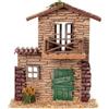 Holyart Facciata casetta Sughero con Balcone 15x20x5 cm presepe 6 cm