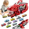 Ronronner Camion Giocattolo Per Bambini, Camion Bambini, Con 10 Macchinina, Auto Giocattolo Portatile, Pista Da Corsa Che Si Trasforma In Un Dinosauro, Regalo Per Ragazzi 3, 4, 5, 6, 7, 8 Anni