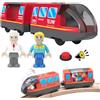 WDKXCN Trenino Elettrico per Bambini, Locomotiva Ad Azione A Batteria, Treno Giocattolo, Locomotiva Elettrica Pista Legno, Potente Set di Proiettili per Motore per Thomas, Brio, Chuggington