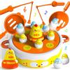 BunnyJOY Set di Pesca Magnetica 4 in 1 con Pulcini per Bambini 3+ Anni Giocattolo Educativo Montessori Interattivo con Musica, Gioco per Bambini di Pesce con Rete, Regalo per Ragazzi e Ragazze 3 4 5 6