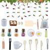 Zkaoai Cibo in Miniatura Bevanda, 27 Pezzi Accessori in Miniatura per la Casa Delle Bambole Alimentari, 1:12 Casa Delle Bambole Mini Giocattoli, Accessori per Gnomo in Miniatura per Ragazzi Ragazze