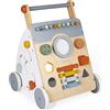 Janod - Carrello Multi Attività Sweet Cocoon - Carrello Primi Passi in Legno a Spinta - 9 Attività - Ruote Silenziose, Vernice Ad Acqua - Giocattolo per Bambini Evolutivo da 12 Mesi, J04410