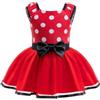 Lito Angels Vestito Topo Pagliaccetto per Bebè Bimba, Tutina a Pois con Fascia, Taglia 18-24 Mesi, Rosso