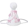 Fukaisu Cappello da Compleanno con Fiocco per 1/2 Anni, Dolce Cappello a Cono Metà Compleanno Decorazioni Feste 6 Mesi Copricapo Boho per Bambine e Bambini Decorazioni Il Compleannos