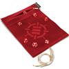 ENHANCE Tappetino per Dadi Roll on a Scroll e Set di 7 Dadi in Acrilico - Custodia in Velluto con 7 Dadi in Acrilico Abbinati, Supporto e Vassoio. Compatibile con D&D e Giochi da Tavolo - Rosso
