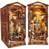 MOJINO Book Nook Miniature, Modellismo da Costruire Adulti Reggilibri Scaffale Inserto Decorazione con Luce LED Fai Da Te (mondo magico)