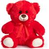 BEJOY Orso di peluche, orso morbido in peluche, dolce animale di peluche, per Natale e Capodanno, 30 cm, colore rosso
