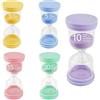 HASLED 5 Clessidre Bambini Colorate - Timer 3/5/10/15/30 min per Igiene Dentale, Studio, Cucina | Regalo Educativo