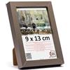 3-B - Cornice portafoto modello Mega in colore grigio acciaio - 9 x 13 cm - con vetro acrilico