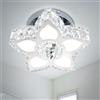 Cainjiazh Plafoniera di cristallo Moderna Mini lampadario fiore LED Flush Mount plafoniera per sala da pranzo camera da letto soggiorno piccola stanza (Cool White)