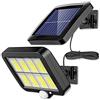 LMIX 2021 Applique Solare per Esterni, Luce Sensore Diviso con Sensore di Movimento PIR, Luce da Giardino Impermeabile Solare, Cavo da 5M / 160 LED / 3 Modalità