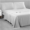 Riad Arredo Completo Letto Tinta Unita 100% Cotone Italiano Morbido Mano Percalle - Set Lenzuola Delicate Artigianale Made in Italy (Ghiaccio, Singolo)