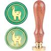 CRASPIRE Sello de Cera Sello Alpaca, Animal Sellos de Cera de Sellado Sello de Madera Retro Sello de Cera 25mm Desmontable Cabeza de Latón Mango de Madera Tarjeta de Regalo de Decoración de Botella