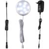 AIBOO Illuminazione a LED da 12 V, 1 pezzo, lampada da incasso da cucina, con interruttore manuale, illuminazione per vetrina per armadio, armadio, scaffale, LED rotondo, luce da cucina, luce bianca