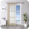MRTREES Tende Soggiorno Beige Moderne, Tenda Trasparente Interno per Finestra, Camera da Letto e Salotto, Decorativa ed Elegante per Casa, 140x350 CM, 1 Pezzo con Occhielli