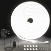 MMEEVT Meevt Striscia LED Neon 5M, 12V Strisce LED Bianco Fredda 6000K Esterno | 120LEDs/m, IP65, Silicone Flessibile, Dimmer Rotativo, Pieghevole a 360°, Luci LED Scale Cucina DIY Interno Esterno