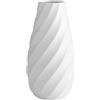 JUZAI Vaso in Ceramica Bianca con Design a Spirale Testurizzato, Decorazione Moderna e Minimalista per Casa, Soggiorno o Ufficio - 25 cm