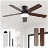 Sofucor 107cm Ventilatore da Soffitto con Luce LED, Dimmerabile 3CCT, Telecomando, 6 Velocità, Timer, Silenzioso Lampada Ventilatore da Soffitto per Soggiorno, Cucina