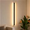 ZMH Applique da parete a LED, applique da parete per interni - lampada da corridoio moderna, 80 cm, 27 W, su e giù, bianco caldo, lampada da soggiorno, lampada da comodino nera