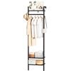 YMYNY Appendiabiti da Parete, Mobile da Ingresso, Alto 180CM Attaccapanni da Terra, Attaccapanni Muro Scaffale, per camera da letto, soggiorno, Stile Industriale, Nero HGR003B