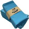 Wisafory Set di 4 tovaglioli in lino, 40 x 40 cm, in cotone e lino, lavabili, decorazione da tavolo per feste di nozze e feste, colore blu