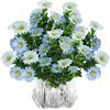 astylishome Fiori artificiali per tombe margherite finte per esterni 60 fasci blu fai da te composizioni floreali decorazione fiore decorazione perfetta per tavolo, finestra, portico 0604