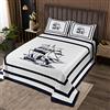 Homemissing Ocean Coverlet Set Nave Nautico Tema Trapuntato Copriletto per Bambini Ragazzi Ragazze Decor Oceano Costiera Coperta Microfibra Camera Matrimoniale