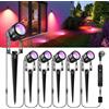 B-right B-rigt 6er RGB Lampada da Giardino Esterno, 21M Lampada da Giardino con Terra, RGB Luce da Giardino Faretto da con Spina e Cavo, IP65 Impermeabili per Prato Terrazzo Cortile