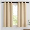 PONY DANCE Tende Oscuranti Cucina con Anelli per Finestre Piccole Tende Termiche Isolanti Corte Camera da Letto per Interni 2 Pezzi L 90 x A 137 cm, Beige