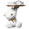 Kayuneed Scultura con orso con vassoio, vassoio decorativo, scultura in resina, decorazione per chiavi, per soggiorno, ingresso, ufficio, decorazione da scrivania (bianco)