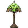 wecrejoni Verde Libellula Lampada da tavolo in vetro colorato 8X8X14 pollici libellula Lampada da lettura da scrivania Decorazione accanto alla camera da letto Soggiorno Casa