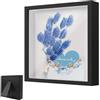VIQIHEOE Cornice Portafoto 3D, Cornice Quadrata da Esposizione 30 x 30 cm, con Lastra Acrilica Trasparente, Frames per Ricordi in Legno Profonda di 3 cm, per Desktop, Regalo di Nozze, Nero
