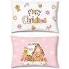 Bonhause Federe per Cuscini Pan di Zenzero Natale 30 x 50 cm Copricuscini Decorativi Casa Panetteria Fiocchi Rosa Federa per Cuscino Divano Letto Casa Decorazione Set di 2