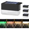 GT HITGX Luci Solari da Giardino, 4 Pezzi LED Luce Solare Esterno 3 Modalità Impermeabile Lampade per Esterni Scale Recinzioni Patio Terra Decorazione Bianco Caldo/RGB