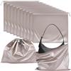 NBEADS 12 pz Sacchetti Antipolvere per Borse, Sacchetti Portaoggetti In Tessuto Satinato Da 50x60x0.3cm con Coulisse Portatili In Tessuto per Borse Borsette Scarpe e Stivali, Grigio quelliaro