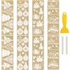 WANDIC 8 Adesivi Dorati con Stampa Natalizia da strofinare, Decorazioni per Albero di Natale, Decorazioni per Feste, Confezioni Regalo, Fai da Te, Scrapbooking, finestre, Album, Decorazione per