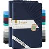 Lavea® Set 2 Lenzuola con Angoli MAYA - Jersey 100% Cotone - Per Letti Standard, Topper, Boxspring e ad Acqua - Con Elastico - OEKO-TEX® - Traspiranti (Blu Galassia, Topper: 90x200-100x200 cm)