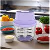WYJRO Tritatutto Elettrico, Tritatrice Domestica Elettrica per Carne, Mini frullatore Tritatutto Multifunzione, con 6 Lame in Acciaio Inox, per Verdure, Carne, Frutta, Alimenti per Neonati,Viola