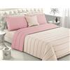 Viterbo Biancheria Piumone Una Piazza e Mezza, Trapunte Invernali Piazza e Mezza Made in Italy Imbottitura di 300 GR/MQ, Coperta Copriletto (Rosa Cipria/Panna, 1 Piazza E Mezzo)