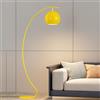 KlkrzJwy Moderne lampade da Terra ad Arco, Lampada da Terra Alta Gialla, Lampada da Terra in Metallo con Paralume Regolabile sospeso sopra Il Divano, Luce di Lettura ad Arco per Camera da Letto