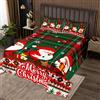 Loussiesd Copriletto natalizio carino Babbo Natale trapuntato copriletto per ragazzi ragazze fiocco di neve bufalo check set di coperte traspiranti scatole regalo trapuntate Capodanno camera260x240cm