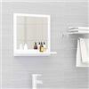 WIFESE Specchio da Bagno Bianco 40x10,5x37 cm in Legno Multistrato Specchio Bagno Con Mensola Specchio Bagno Specchio Parete Specchiera Bagno Con Contenitore Stile Moderno Elegante E Funzionale