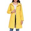 Tuopuda Giacca Donna in Pile Giacche con Cappuccio Lungo Giubbotto con Cerniera Giacca Softshell Antivento Parka Impermeabile Primavera Autunno Inverno(Giallo,M)