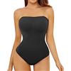 FXTYK Body modellante da donna, senza spalline, body shapewear, tracolla regolabile rimovibile, per donne, Nero , M