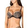Goldenpoint Donna Intimo - Parte Alta del Completo Intimo - Push Up con Ferretto Circe Boudoir con Spalline Regolabili Taglia 1 Colore Nero