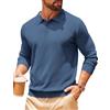 COOFANDY Maglioni Uomo Polo a Maniche Lunghe da Golf Collo Slim Fit Lavorati a Maglia Caldi Invernali da Lavoro Leggeri Eleganti Casual Blu Navy S