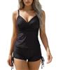 TcIFE Tankini da Donna Costume da Bagno Snellente Push Up Vita Alta, Coppe Incrociate, Retro Plissettato con Coulisse Bikini