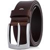 Lindenmann Mens leather belt/Mens belt, full grain leather belt XXL, 2 Colors, black/dark brown, Größe/Size:145, Farbe/Color:marrone